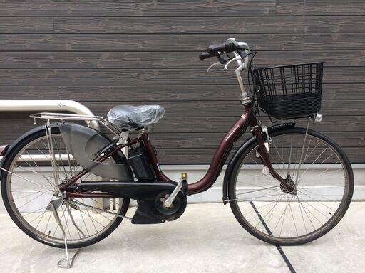 地域限定送料無料　ヤマハ　パス　ナチュラ　12,8AH　子供乗せ　赤茶　アシスタ　ビビEX　神戸市　電動自転車