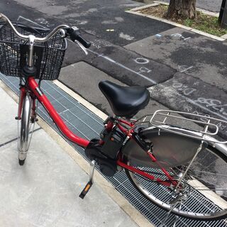 地域限定送料無料 パナソニック ビビ DX 新基準 子供乗せ 16AH 赤