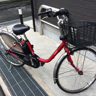 地域限定送料無料 パナソニック ビビ DX 新基準 子供乗せ 16AH 赤