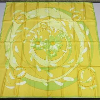 ss2452【中古】　エルメス　スカーフ　カレ90　黄色　シルク...