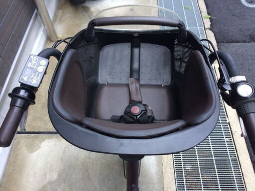 地域限定送料無料　ヤマハ　キッスミニ　三人乗り　新基準　12,8AH　子供乗せ　茶　ギュットミニ　アンジェリーノプティット　神戸市　電