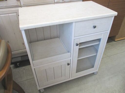NITORI カウンターワゴン レンジボード フレンチカントリー風 キャビネット ニトリ ホワイト 74cm幅 札幌市 中央区