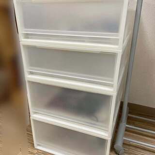 【あげます！】無印収納ボックス×4個（シャツホルダー付き）の画像