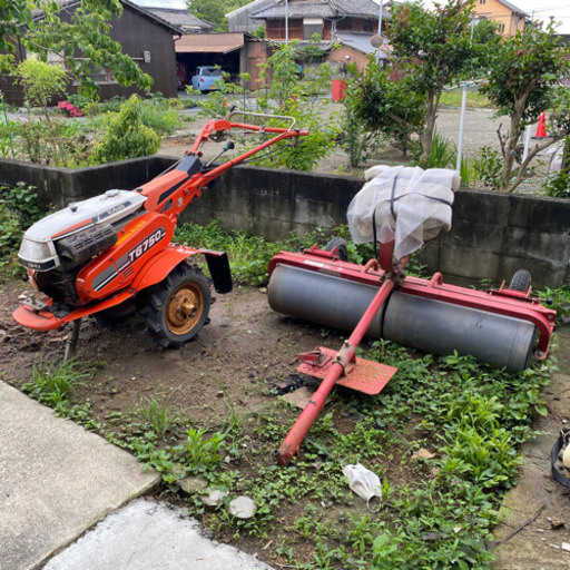 クボタ テーラー TG750 実働 セット売り 乗用 麦ふみ ローラー