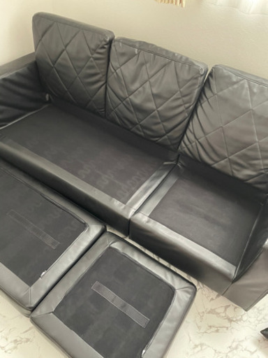 ★LOWYA家具★キルティングレザーソファー★