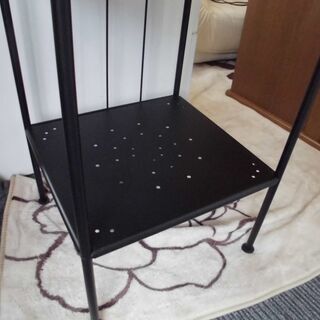 JM10412)★お値下げ★棚 ガラス板 幅：約40cm 高さ：約175cm 奥行：約37,5cm ブラック 中古品【取りに来られる方限定】の画像