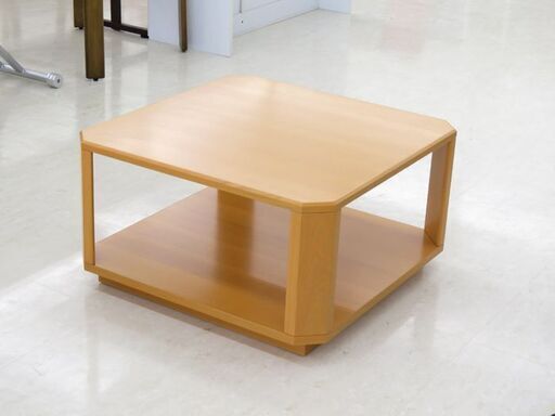 北海道/千歳市 未使用 オリバー 正方形ローテーブル 座卓 応接 幅約83cm×高さ約46cm 近郊配送/お受け渡し大歓迎