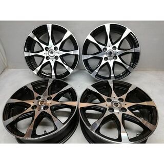 ★希少★ 16x5.5 WORK スチュワート 4-100 +46 ブラック＆シルバー 軽自動車 コンパクトカー インチアップ 4本    ～横浜市旭区 ズーラシア近く～