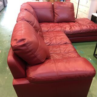 愛品館八千代店】ニトリ 本革カウチソファ ステイツ2【愛八SF】