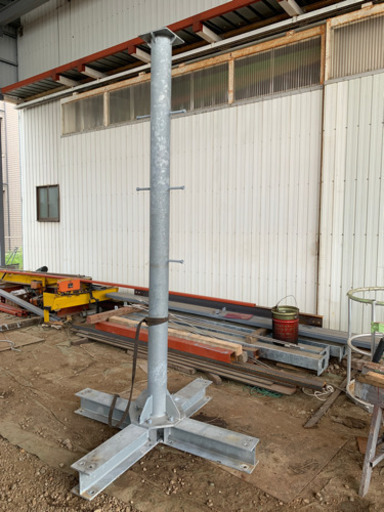 電信棒　オブジェ　鉄骨　メッキ　重量物