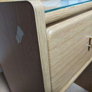 鏡台　木製　椅子付の画像