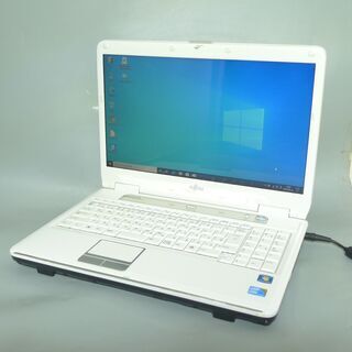 1台限定 送料無料 ノートパソコン 中古良品 Windows10 15.6型 富士通 AH550/3BC Core i3 4GB 320G DVDRW 無線LAN LibreOffice済 即使用可能