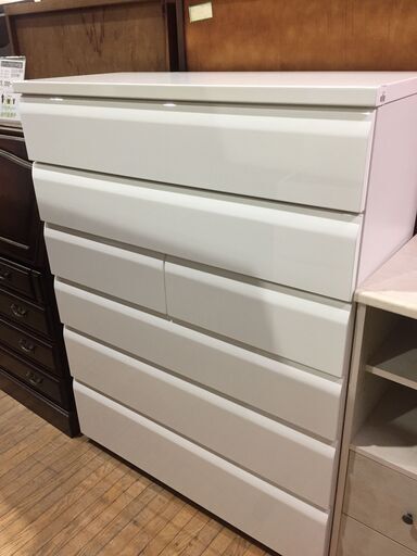 【愛品館市原店】ニトリ（NITORI）6段チェスト　WISH3 100HC-WH　【155-017750-104】