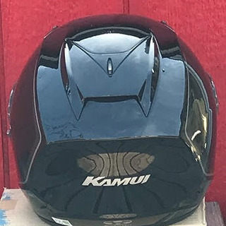 OGK KAMUI サイズＬ　メタリックブラック　バイザー内蔵の画像