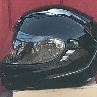 OGK KAMUI サイズＬ　メタリックブラック　バイザー内蔵の画像