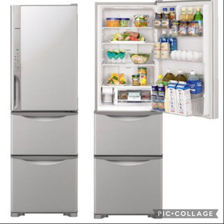 HITACHI 3ドア冷蔵庫 真空チルド 自動製氷 315L R-K320FV