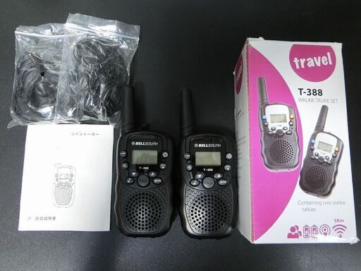 ★☆　新品 取説＆ヘッドセット付　ハンディ　トランシーバー　T388　2台セット　☆★