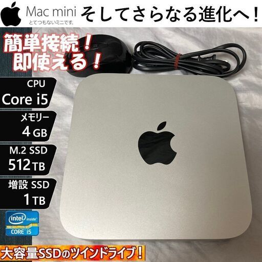 土曜24時まで！超カスタム Mac mini 2014【大容量SSD２ドライブ】　SSDが２個入っていて1.5Tあります！
