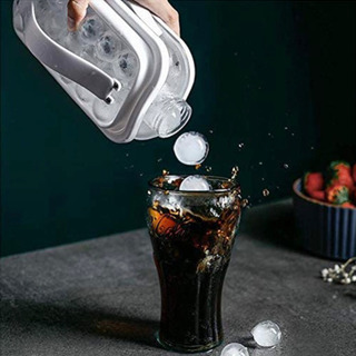 2020新番製氷器 5秒注水完成 TPR素材 アイスコーヒー 水筒 直飲み 氷 まる 球状アイス キューブメーカー お菓子 直径3cm 17個アイスボール (ホワイト)の画像