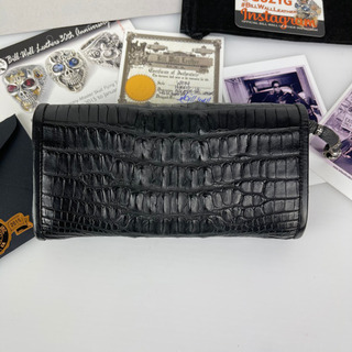 美品 ビルウォールレザー ホーンバック アリゲーター ロング ウォレット 財布 ビルウォールレザー ホーンバック アリゲーターウォレット 美品 ビル