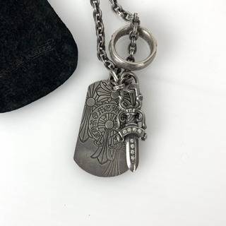 レアクロムハーツ 純正ダイヤ ダガー ペーパーチェーン ゴッドブ...