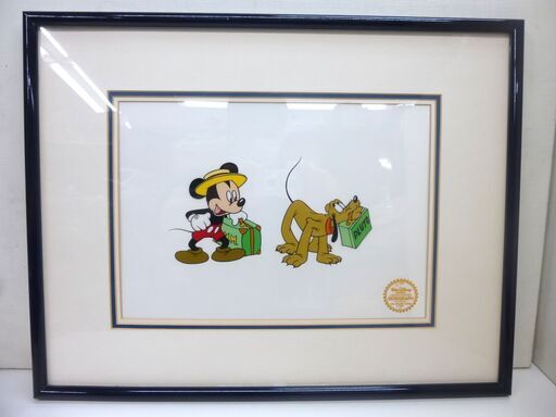ディズニー セリグラフ セル「旅のミッキー&プルート」展示用 フック付 インテリア アート Disney シルクスクリーン インテリア雑貨 Y-7302 絵画 札幌市 清田区 平岡