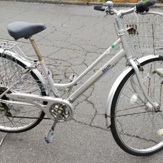 自転車 パンクしない、LED自動点灯 ママチャリ 27インチ