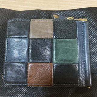 美品ダマスキーナ☆本革マネークリップ コインケース パッチワーク