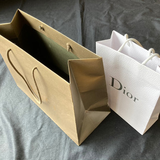 グッチディオール紙袋2枚セット☆Gucci☆Diorショップ袋の画像