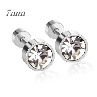 C1　CZダイヤシルバーピアス　7mm