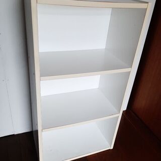白　三段カラーボックス