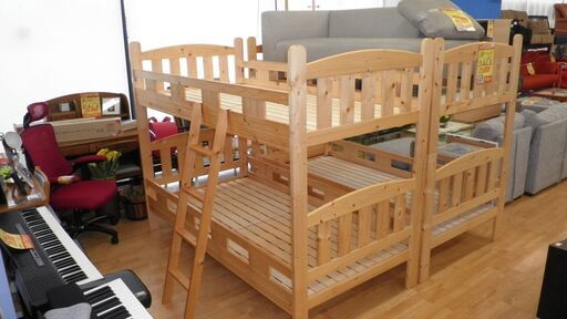 k268☆6分の2☆2段ベッド☆パイン材☆幅2030㎜☆近隣配達、設置可能