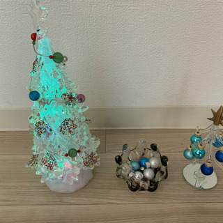 光って廻る卓上クリスマスツリー&超小型ツリーセット