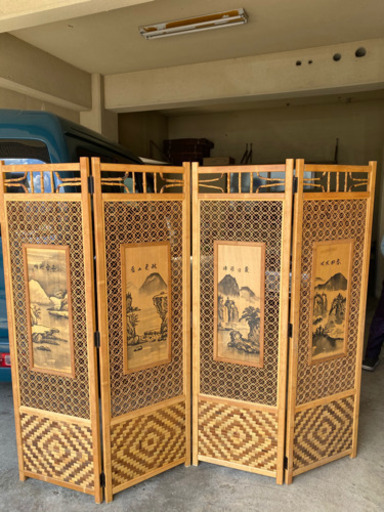 竹のついたて（屏風）　台湾製
