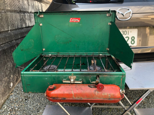 希少　足付き　コールマン　ヴィンテージ　ツーバーナー　キャンプ