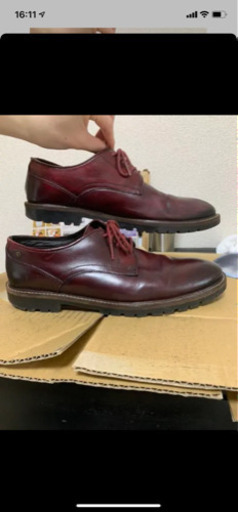 革靴、ビジネスシューズ、ヴァーガンディー、美品
