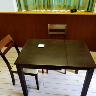 【個人出品】ニトリのダイニングテーブルセット　テーブル伸長式（サ...