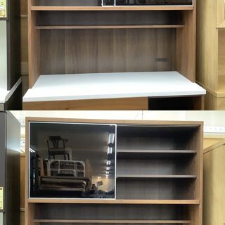 レンジボード 食器棚 ハイタイプ 木目ブラウン 【ユーズドユーズ名古屋