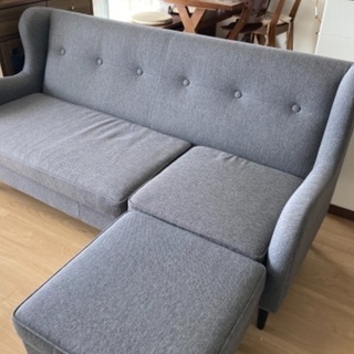 【Francfranc】定価9.9万円の3人がけソファ（オットマン付き）　の画像