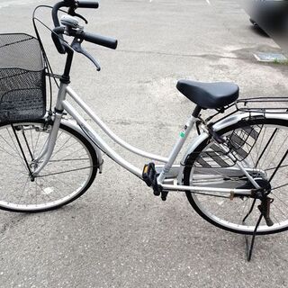 シティサイクル 自転車 シルバー 26インチ  ママチャリ