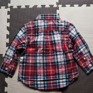 新品 Gap 長袖チェック柄シャツ 90の画像