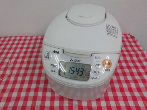 【美品】三菱　IH炊飯ジャー　5.5合炊き炊飯器/ホワイト　大沸騰「うまさカートリッジ」でごはんにうまみを還元します★