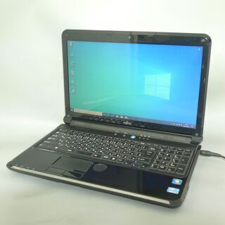 1台限定 送料無料 ノートパソコン 中古良品 Windows10 15.6型 富士通 AH54/D Core i3 4GB 640G DVDRW 無線LAN Wi-Fi webカメラ LibreOffice