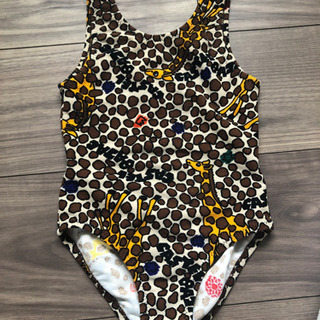 美品　女の子　水着　100 スイムウェア　キリン柄　カステルバジャック