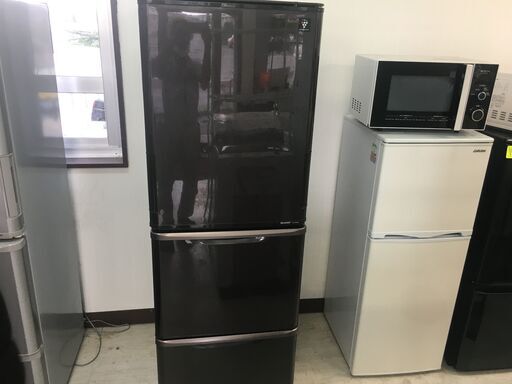シャープ350L両開き　冷蔵庫　自動製氷機　2013年製　プラズマクラスター　分解クリーニング済み！