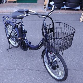 【苫小牧バナナ】美品 KAIHOU/カイホウジャパン SUISUI Sunny 20型 電動アシスト自転車 無変速 BM-TZ500 ダークネイビー タイヤイボ付き♪の画像