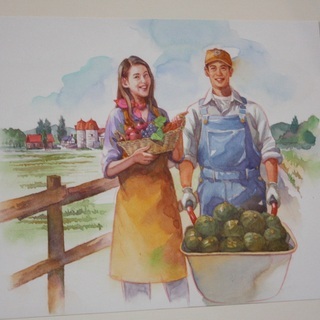 絵画 水彩画 人物画 イラスト 原画 肉筆 プロの作品 1点ものの画像