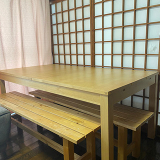 伸縮自在・ダイニングテーブルセット（170×95 高さ73cm）...