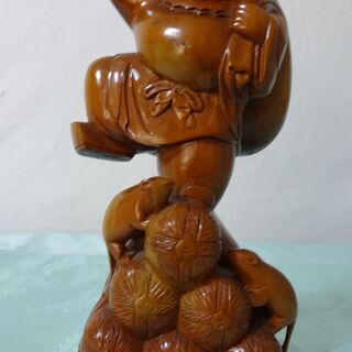 九谷 三俵大黒 大黒天 大黒様 二俵大黒 七福神 縁起物 珍品】古九谷焼