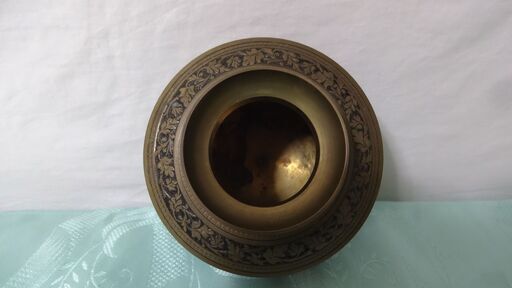 ★ 年代物 稀少レア 小物入れ 壺 花瓶 花と孔雀 民族工芸品 インテリア INDIA ★